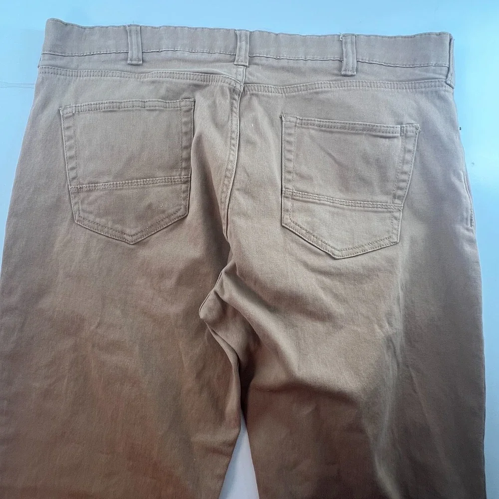 Iron Co Men's Jeans 38x30 Actual 28L Khaki Tan Brushed Cotton Stretch Denim‎